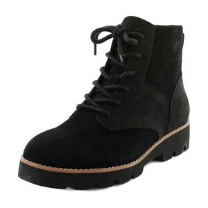 VIONIC LARSON SUEDE WATER REPELLENT LACE UP ANKLE BOOTS BLACK 9 W WIDE